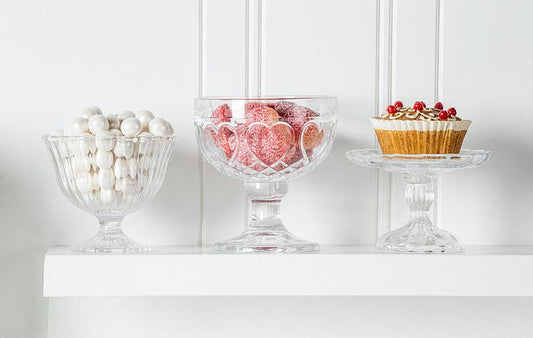 Small Embossed Pedestal Plate