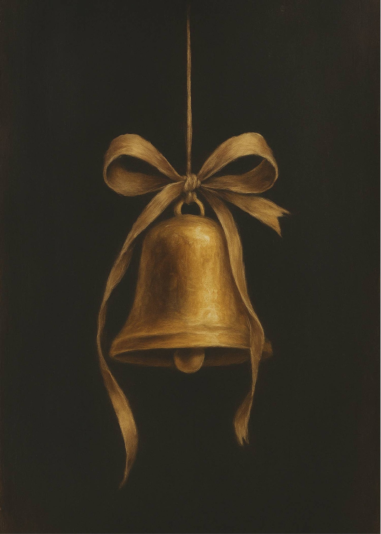 Gold Bell Holiday Art Print