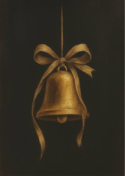 Gold Bell Holiday Art Print