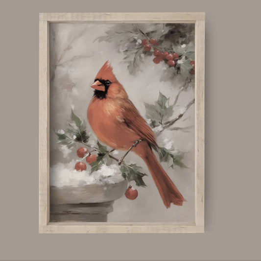 Vintage Winter Cardinal