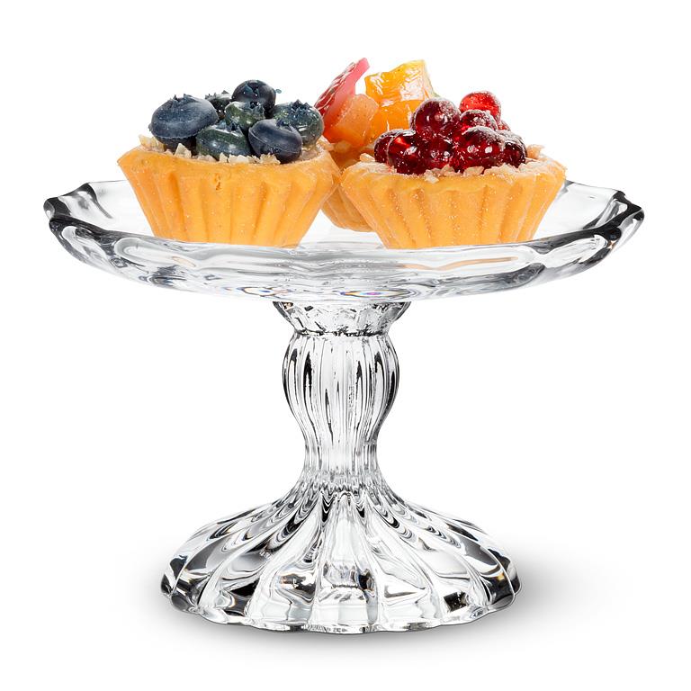 Small Embossed Pedestal Plate