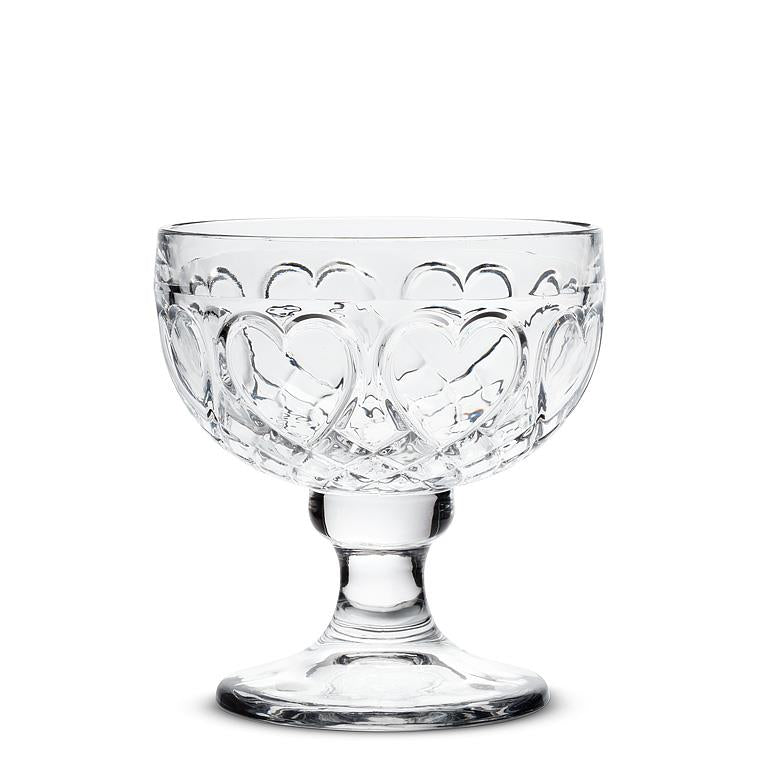 Heart Embossed Pedestal Bowl – Small