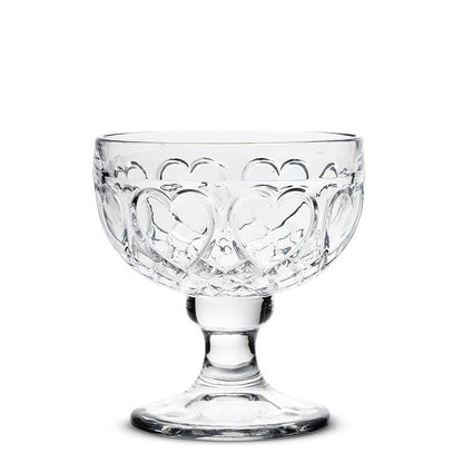 Heart Embossed Pedestal Bowl – Small