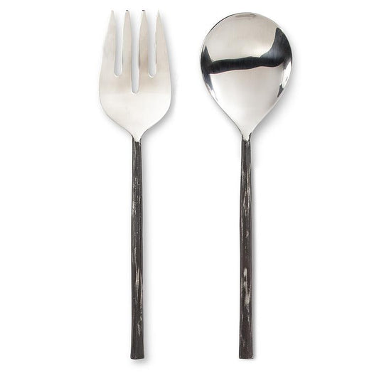 Salad Servers with Forge-Finish Handle