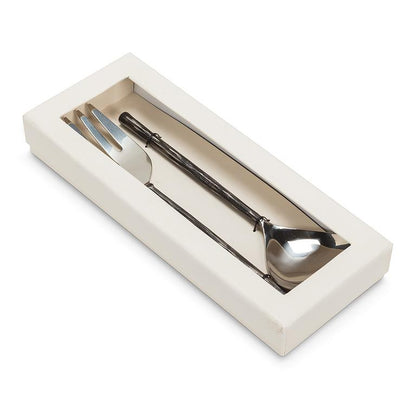 Salad Servers with Forge-Finish Handle