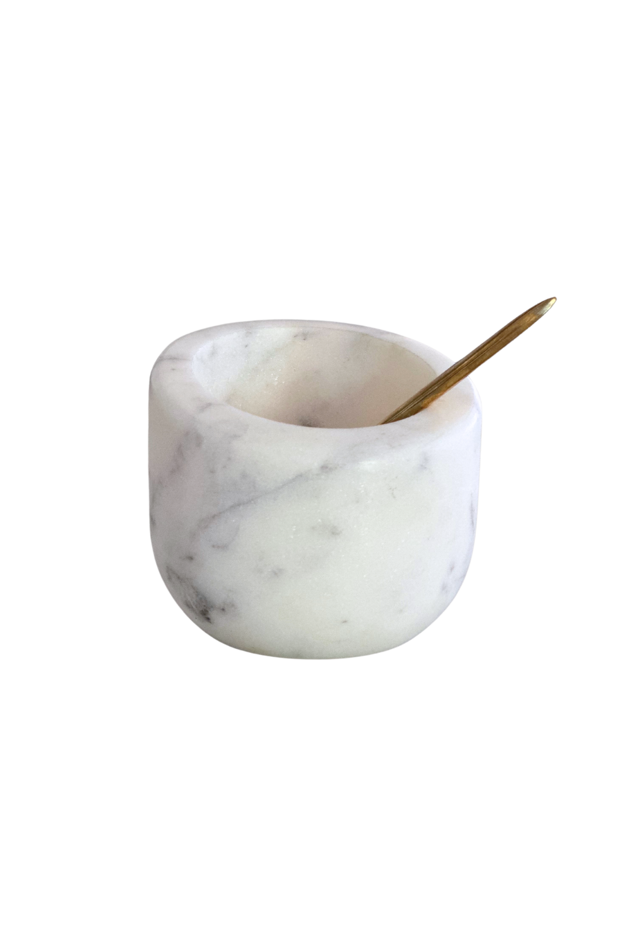 Marble Salt Cellar with Brass inspired Spoon