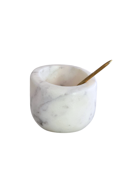 Marble Salt Cellar with Brass inspired Spoon