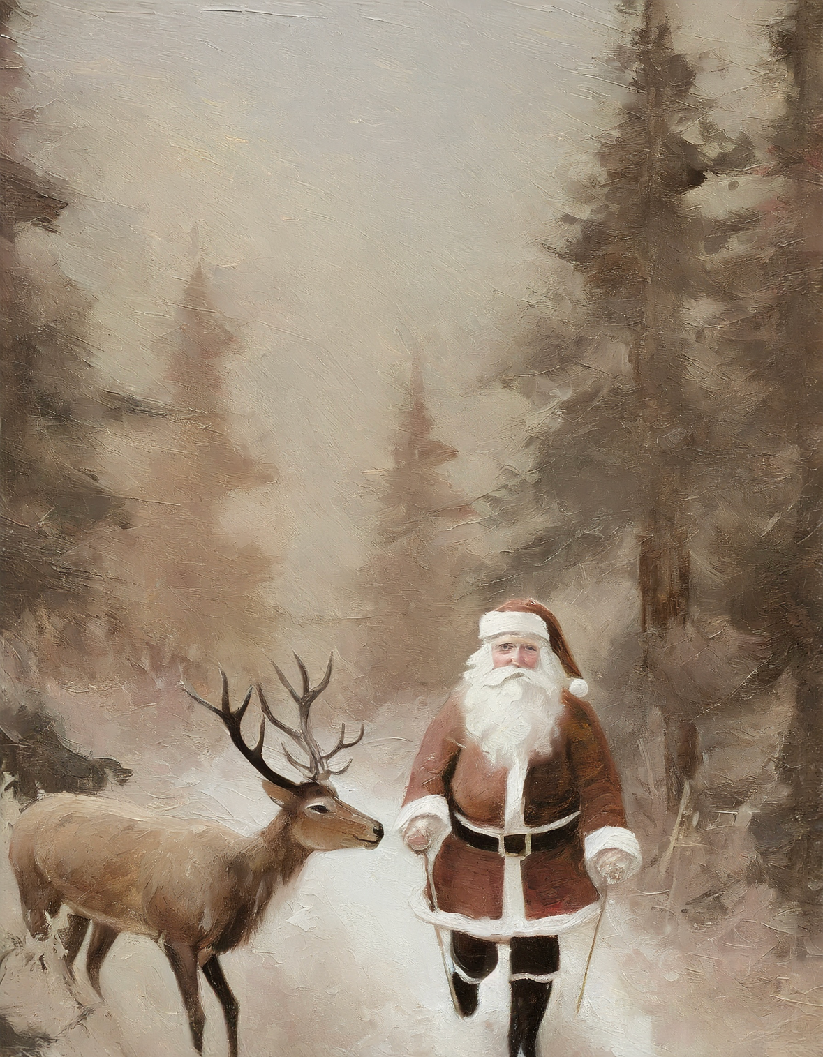 Vintage Santa Art Print