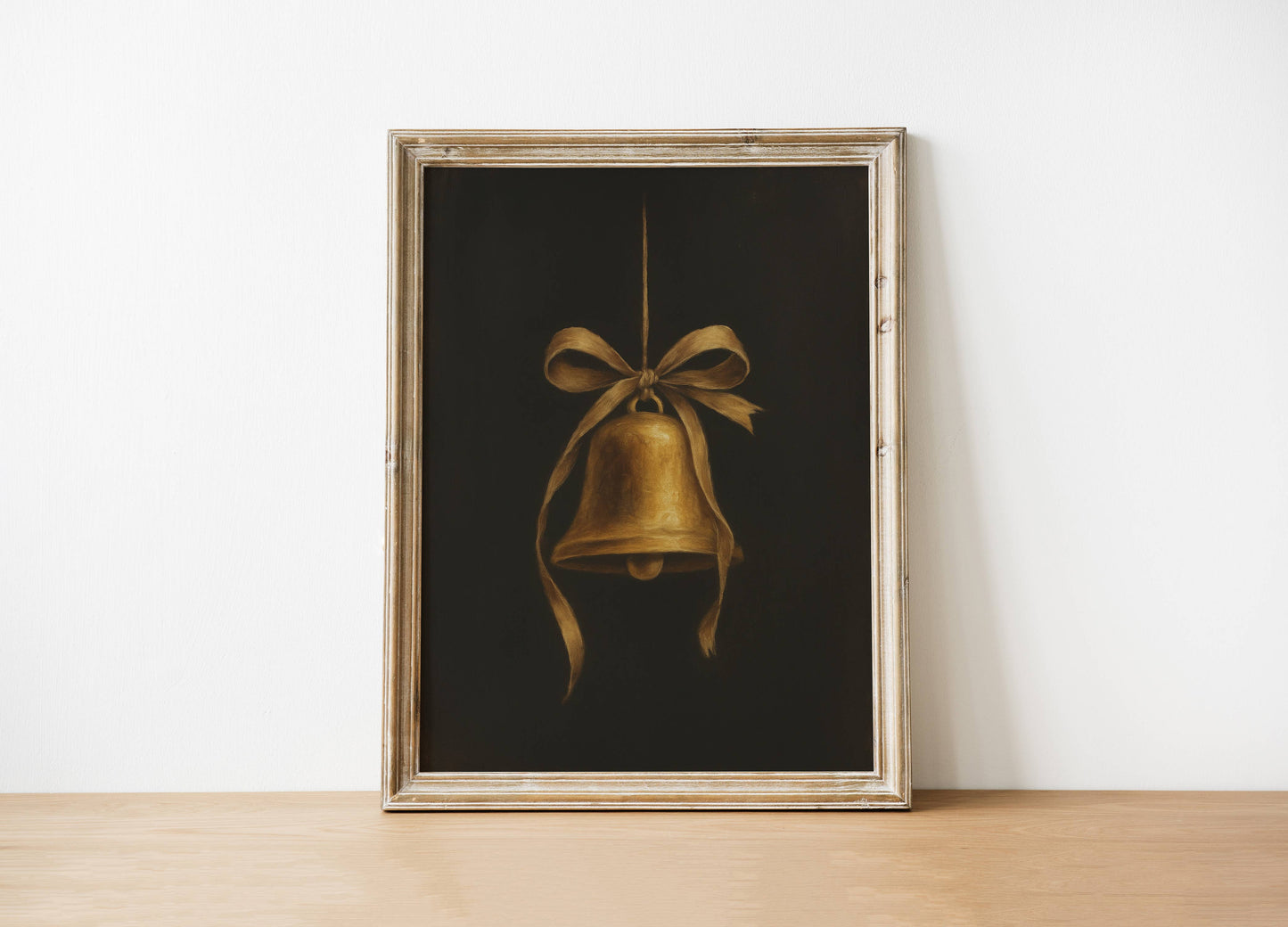 Gold Bell Holiday Art Print