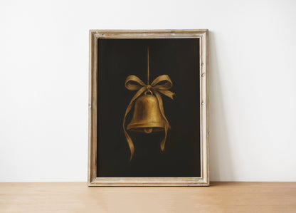 Gold Bell Holiday Art Print