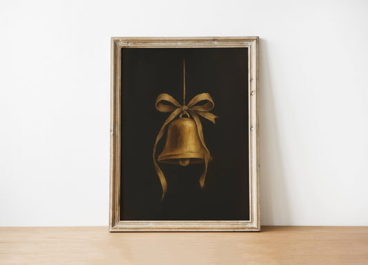 Gold Bell Holiday Art Print
