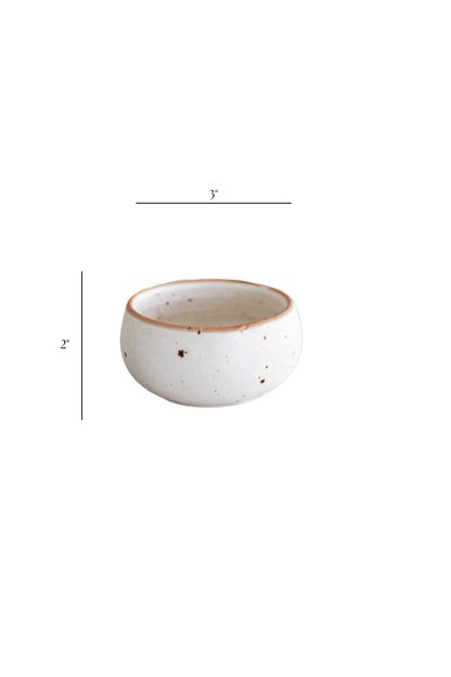 White Speckled Ceramic Dip Bowl