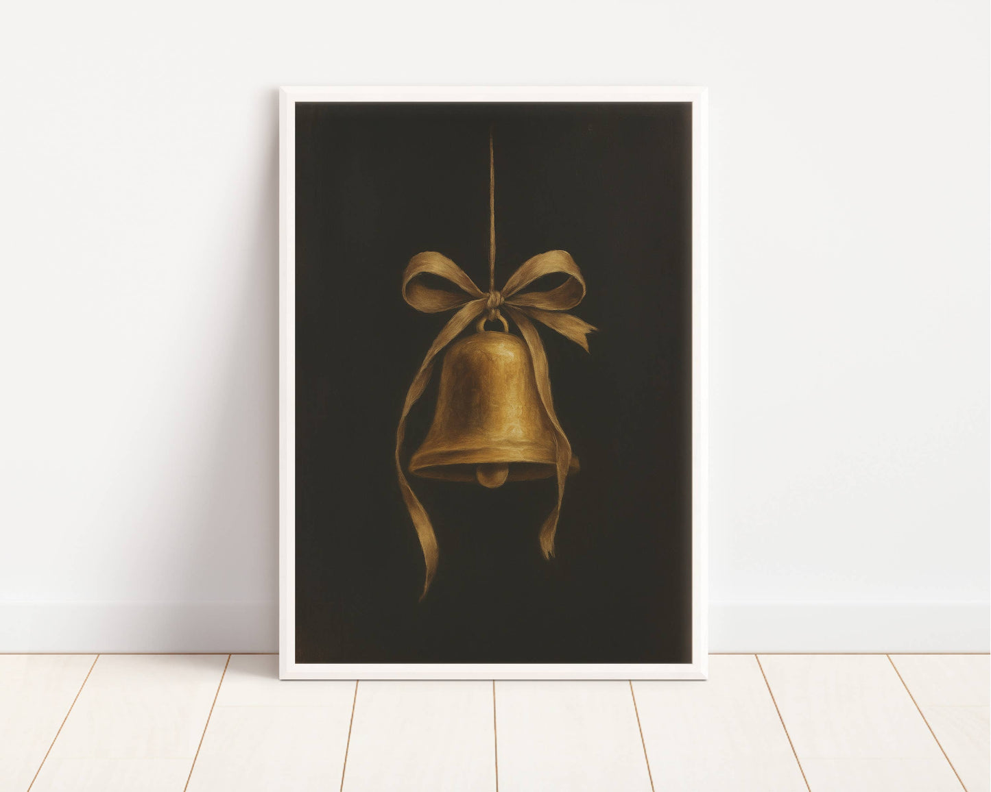 Gold Bell Holiday Art Print