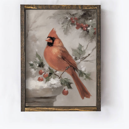 Vintage Winter Cardinal